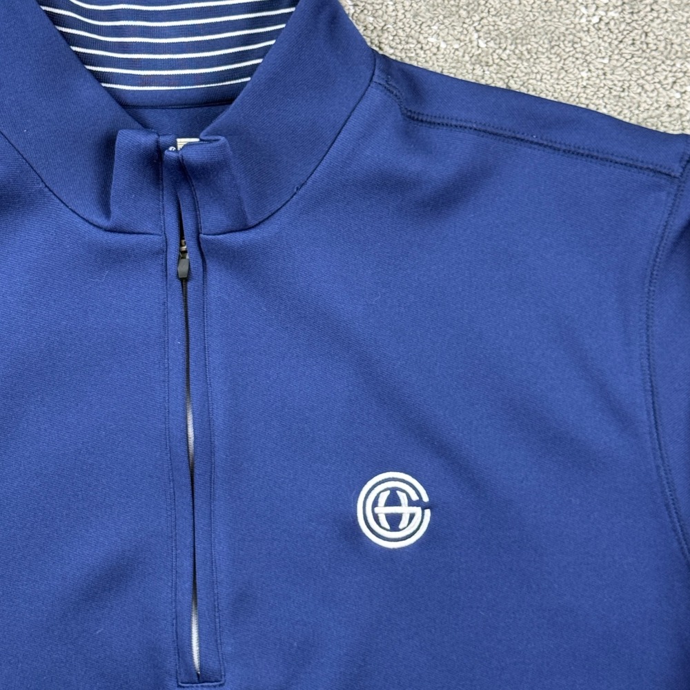 Donald Ross Golf Pullover Men Medium M Blue 1/2 Zip Grosse Ile Country Club MI